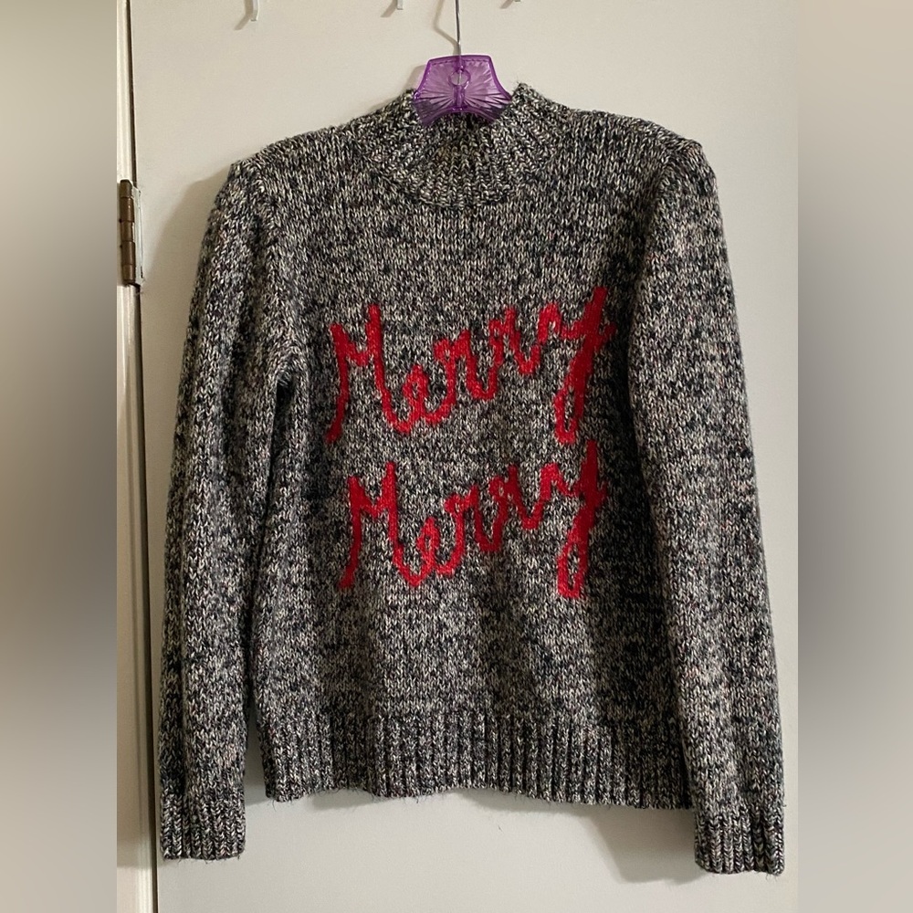 LOFT Black and Red Cowl Neck Sweater - Picture 1 of 4